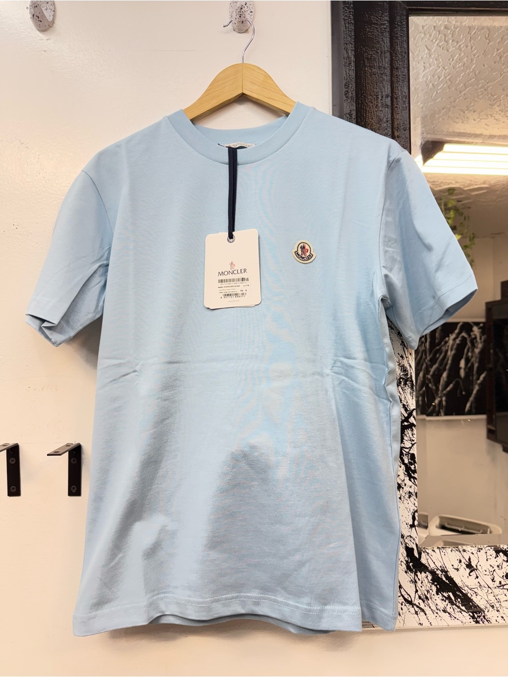 Moncler Light Blue Short-Sleeve Logo Tee - S & M available - Picture 2 of 10